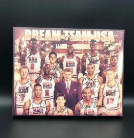 1992 Dream Team USA Facsimile Autograph 11x14 Canvas Print Wall Art