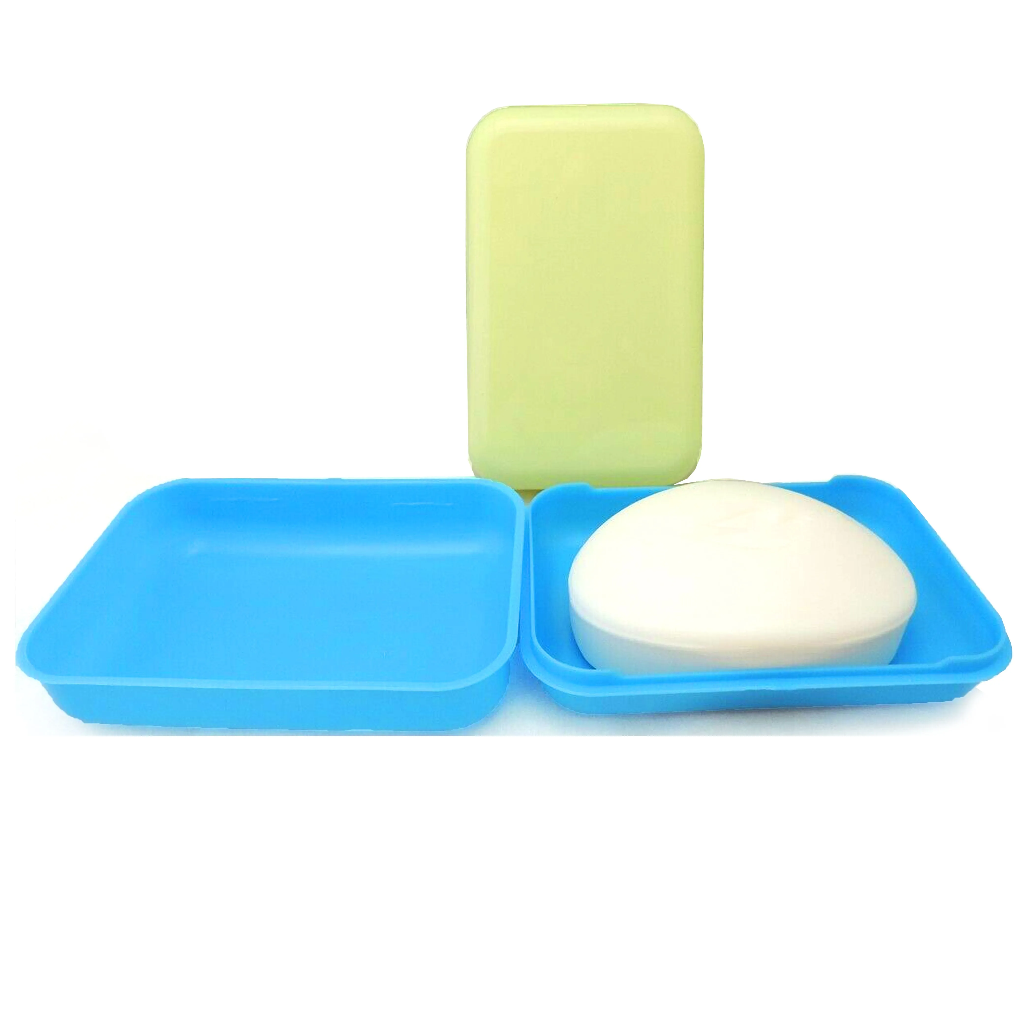 2pcs Drain Soap Dish Box Holder Bar Shower Soaps Self Draining Container Travel