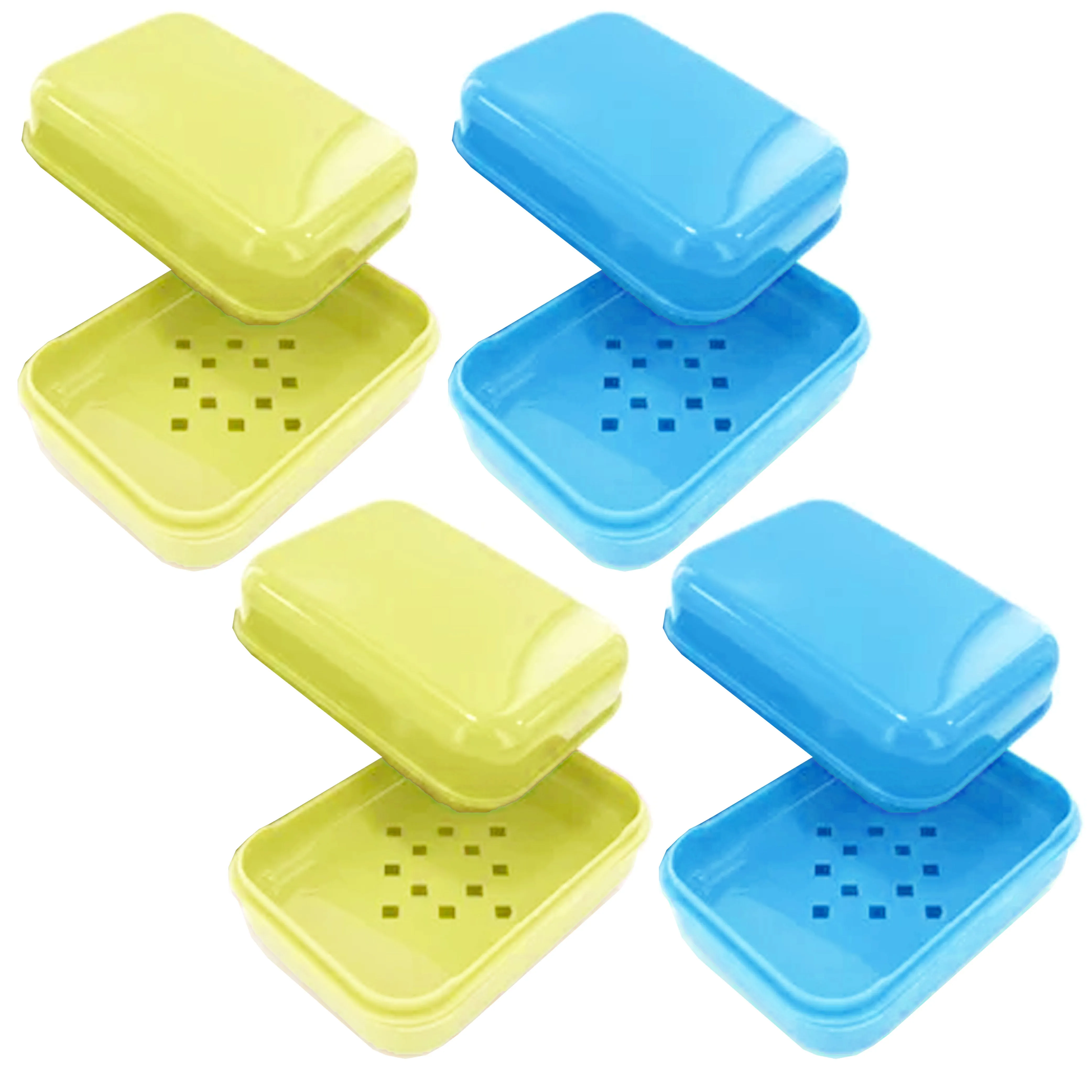 4 Bar Soap Dish Holder Drain Tray Home Bathroom Shower Storage Container Plate