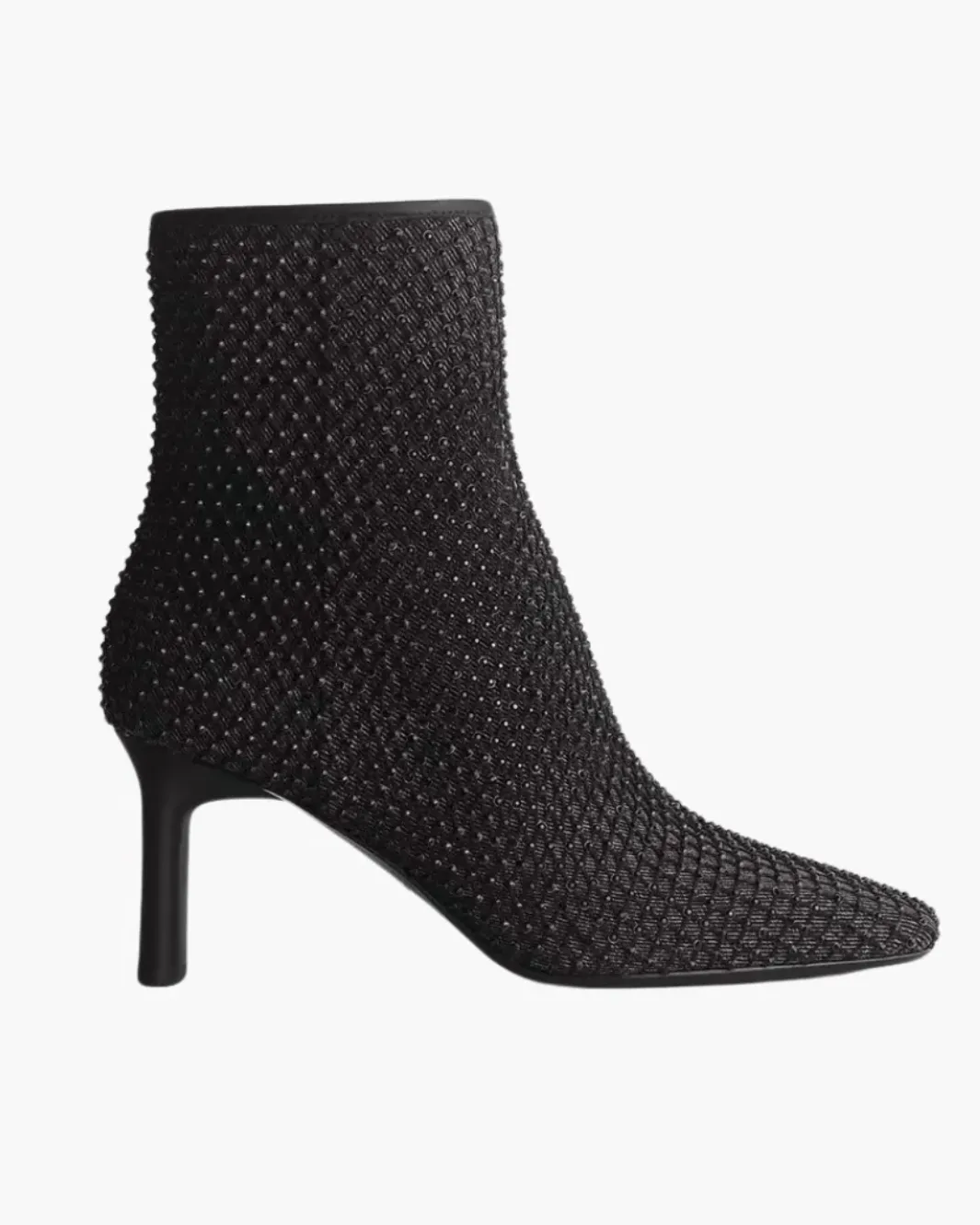 AJA DIAMANTE MESH BOOT IN BLACK DENIM