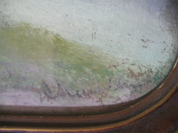 ANTIQUE VINTAGE Old ORIGINAL SIGNED Master PASTEL ART PAINTING Artist CHANDLER