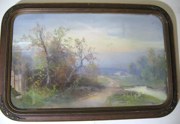 ANTIQUE VINTAGE Old ORIGINAL SIGNED Master PASTEL ART PAINTING Artist CHANDLER