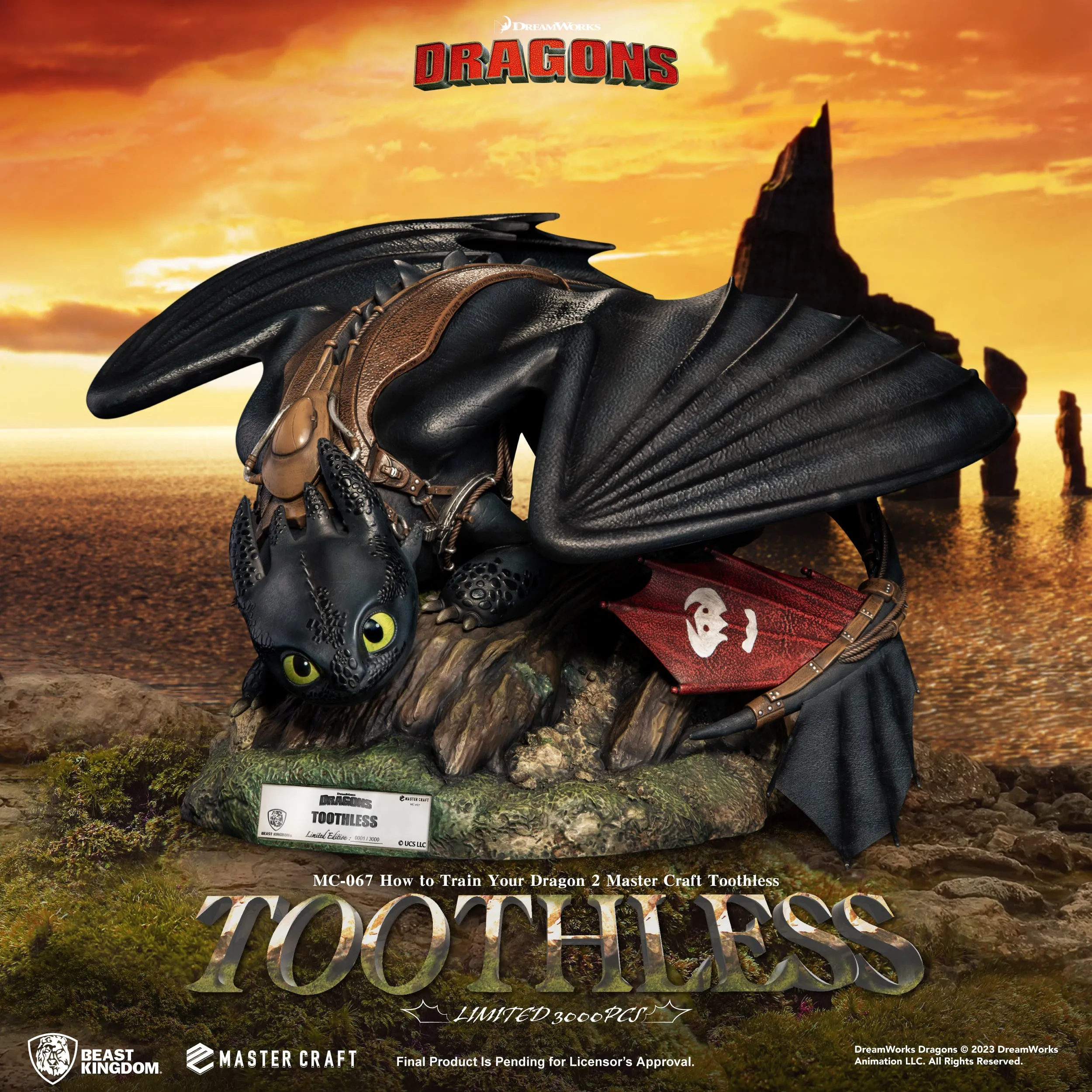 Beast Kingdom MC-067 How to Train Your Dragon 2 Master Craft Toothless 1:4 Scale Master Craft Figure Statue