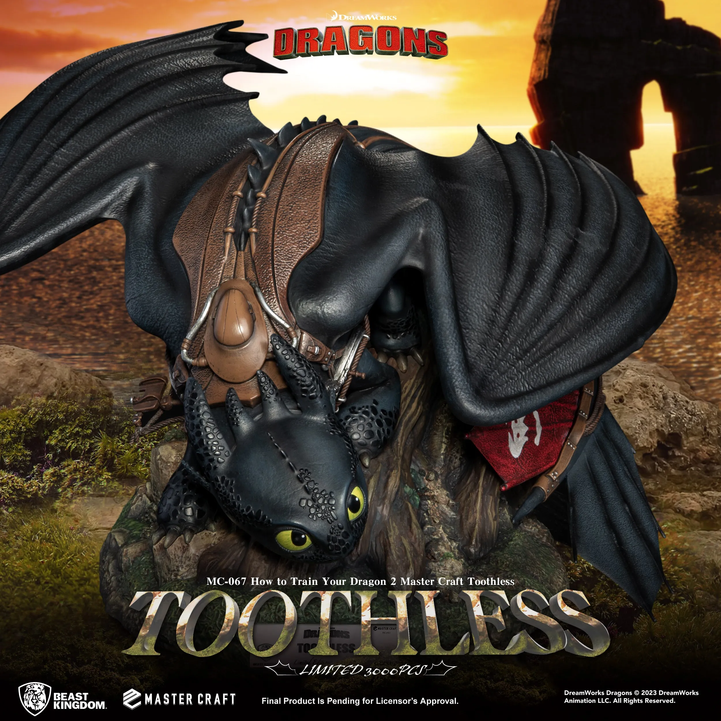 Beast Kingdom MC-067 How to Train Your Dragon 2 Master Craft Toothless 1:4 Scale Master Craft Figure Statue