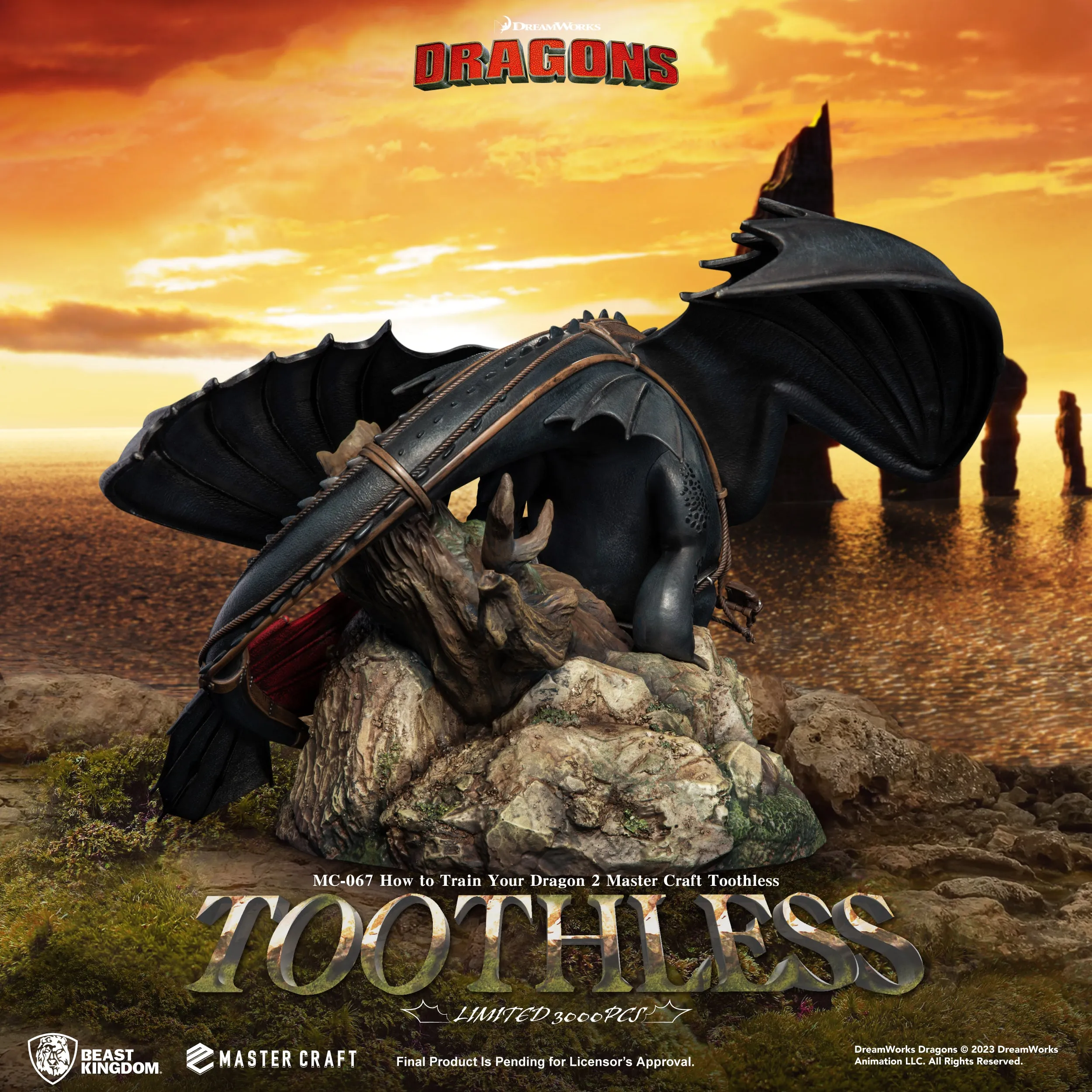 Beast Kingdom MC-067 How to Train Your Dragon 2 Master Craft Toothless 1:4 Scale Master Craft Figure Statue