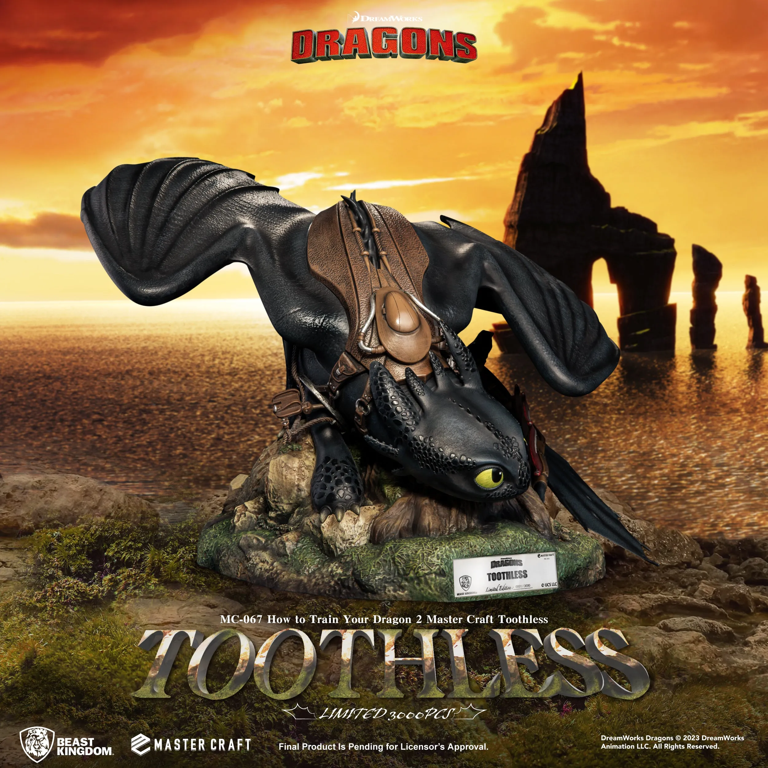 Beast Kingdom MC-067 How to Train Your Dragon 2 Master Craft Toothless 1:4 Scale Master Craft Figure Statue