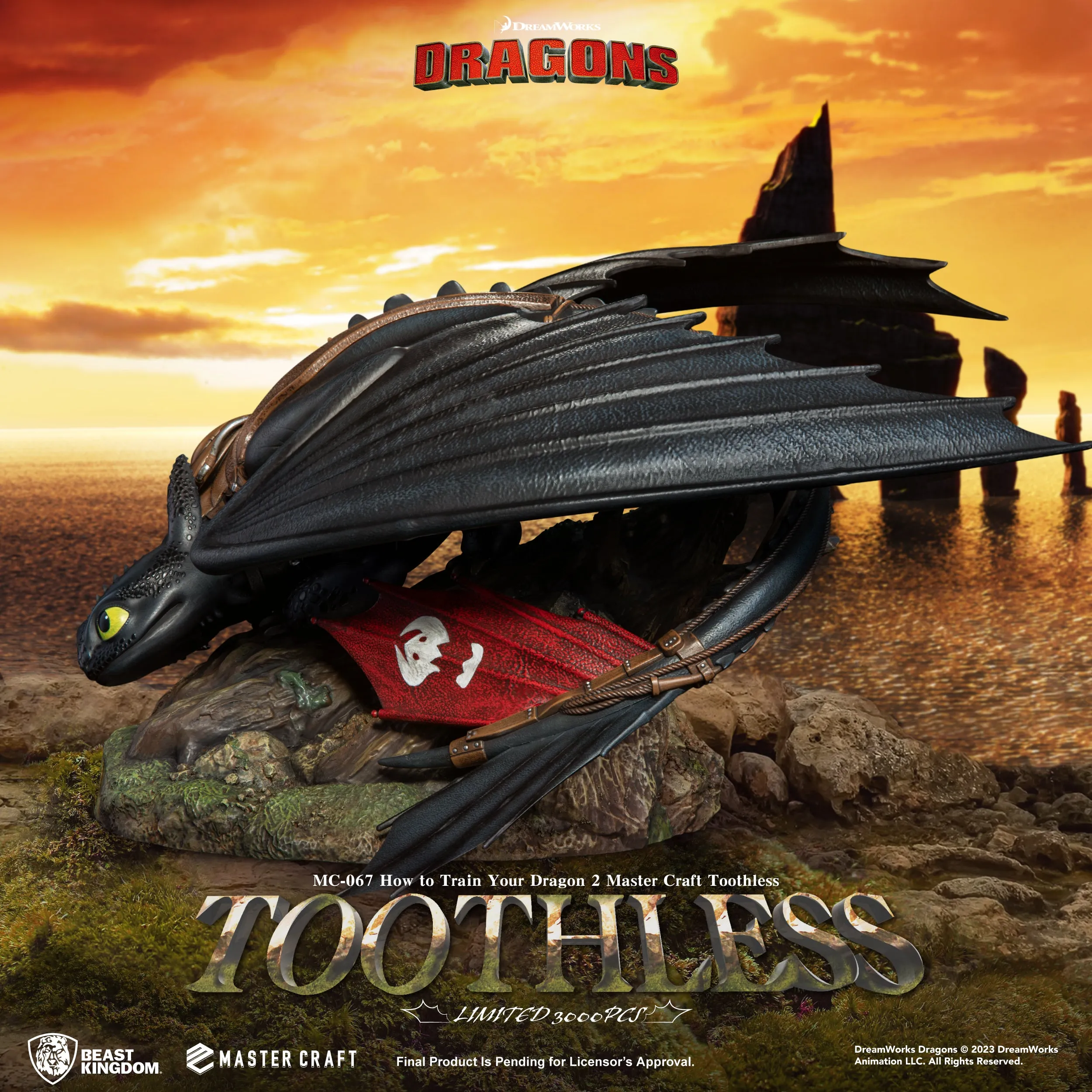 Beast Kingdom MC-067 How to Train Your Dragon 2 Master Craft Toothless 1:4 Scale Master Craft Figure Statue