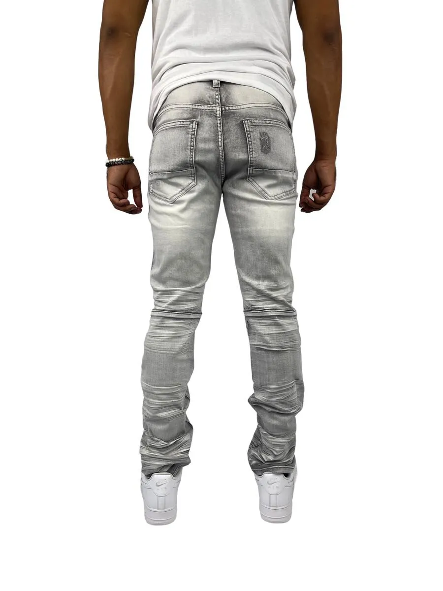 Blind Trust - Rip & Repair Jeans - Grey (BTP21082)