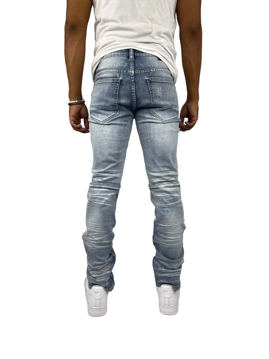 Blind Trust - Rip & Repair Jeans - Ice Blue (BTP21082)
