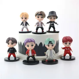 BTS BT21 Bangtan Boys Set of 7 Action Figures KPOP Star Model F |7 Cms|