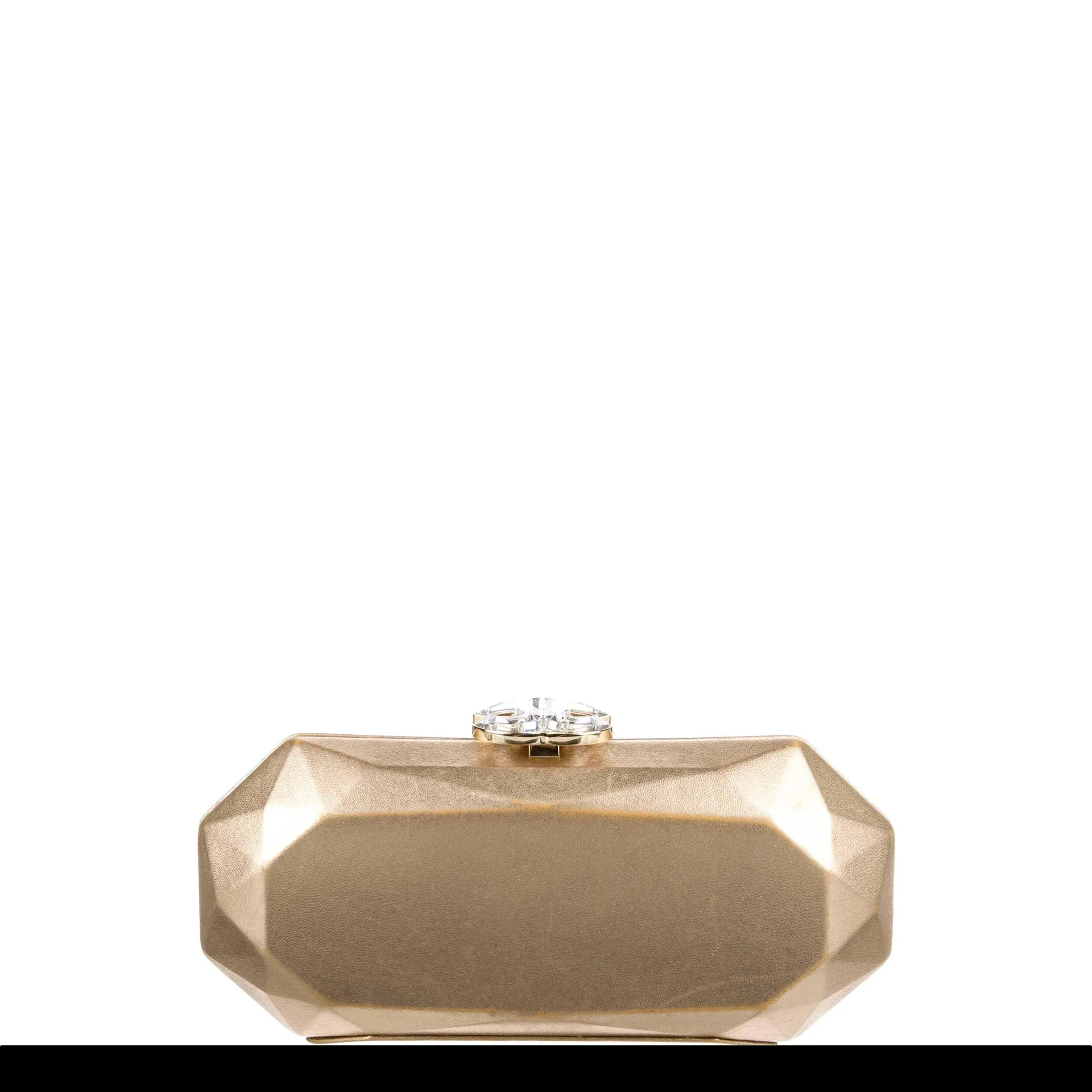 Chanel 2008 Limited Edition Swarovski CC Gold Bar Gala Red Carpet Clutch Bag