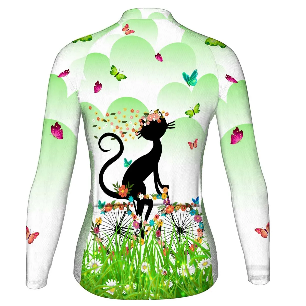 Colorful Cat Long Sleeve Cycling Jersey for Women