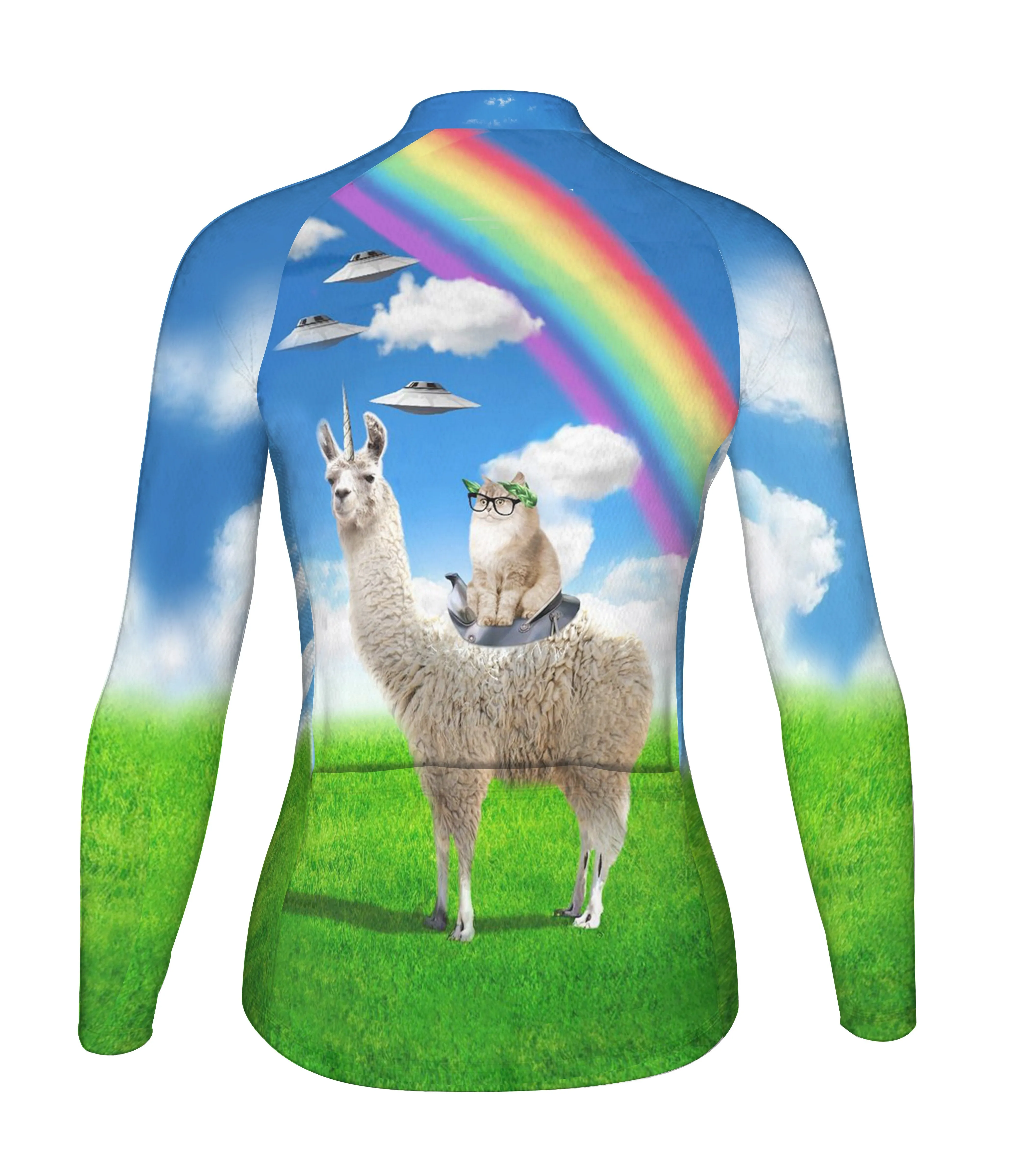 Colorful Cat Long Sleeve Cycling Jersey for Women