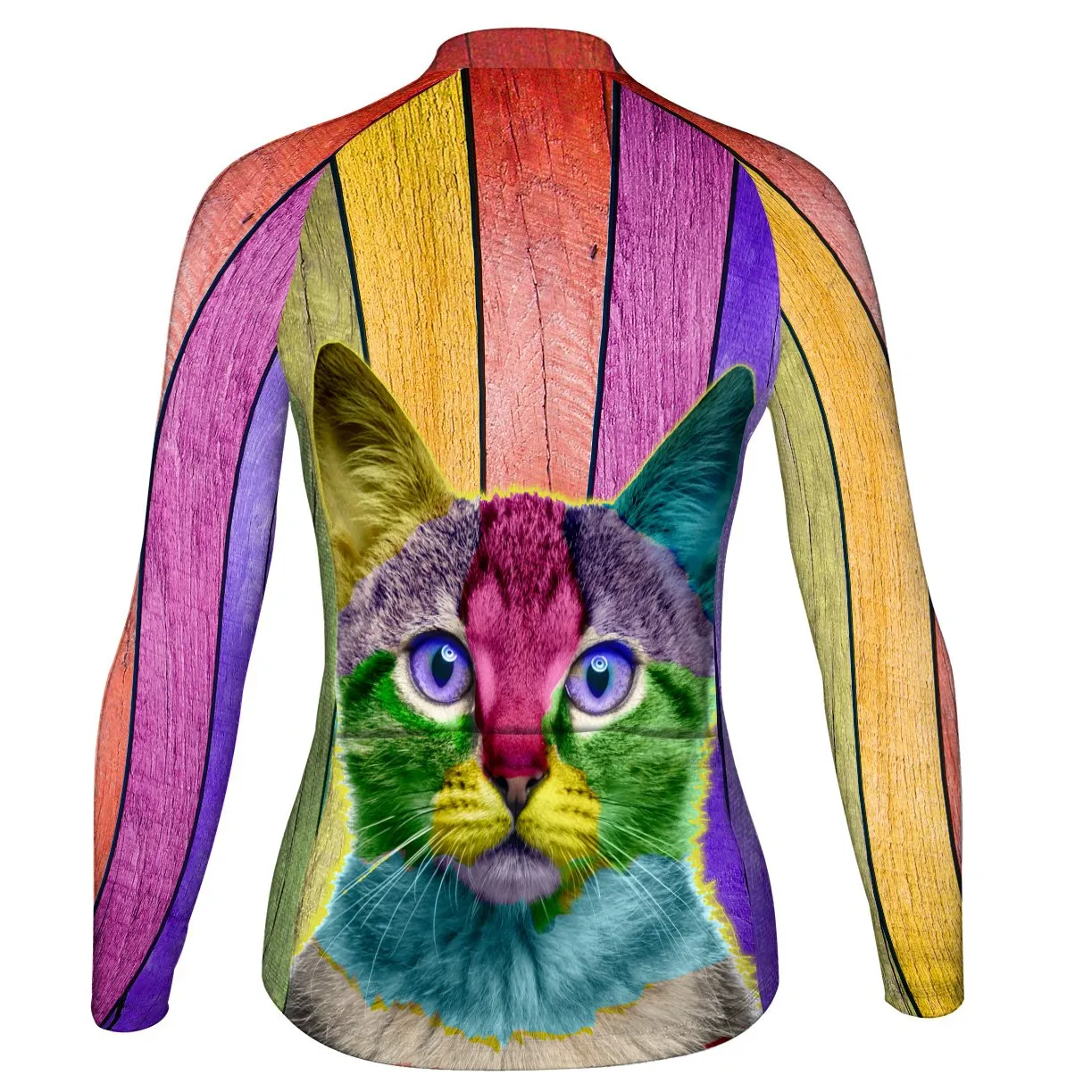 Colorful Cat Long Sleeve Cycling Jersey for Women