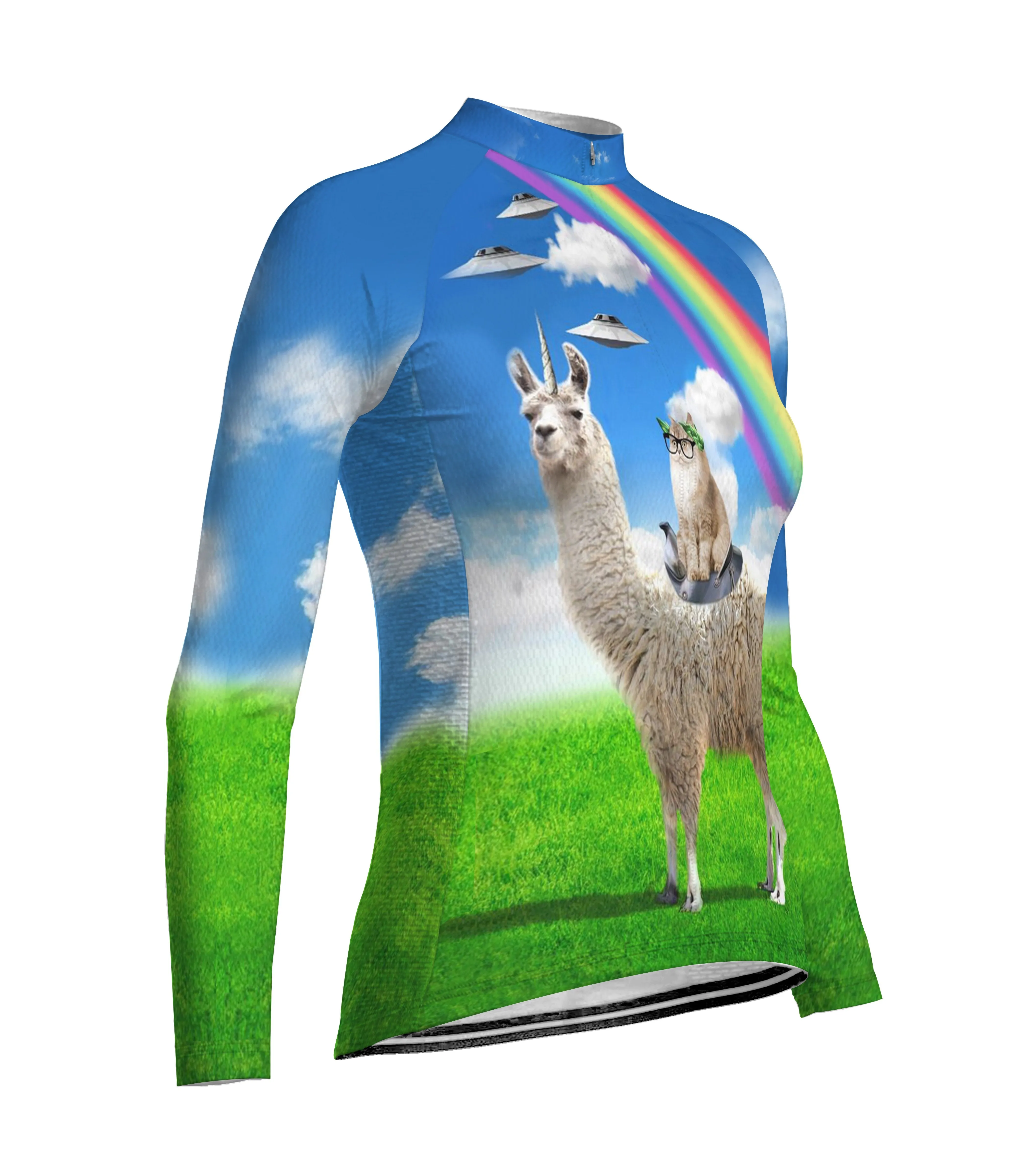 Colorful Cat Long Sleeve Cycling Jersey for Women