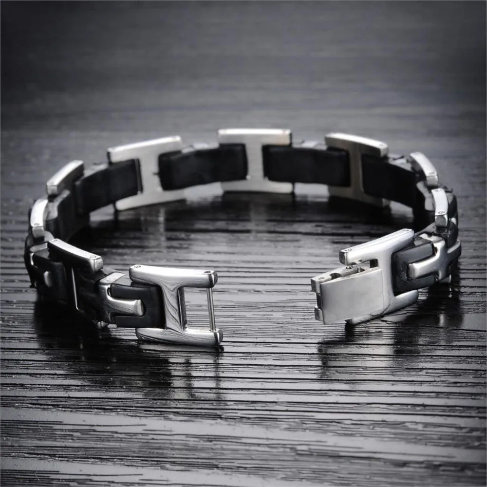 Cross Action Stainless Steel Bracelet