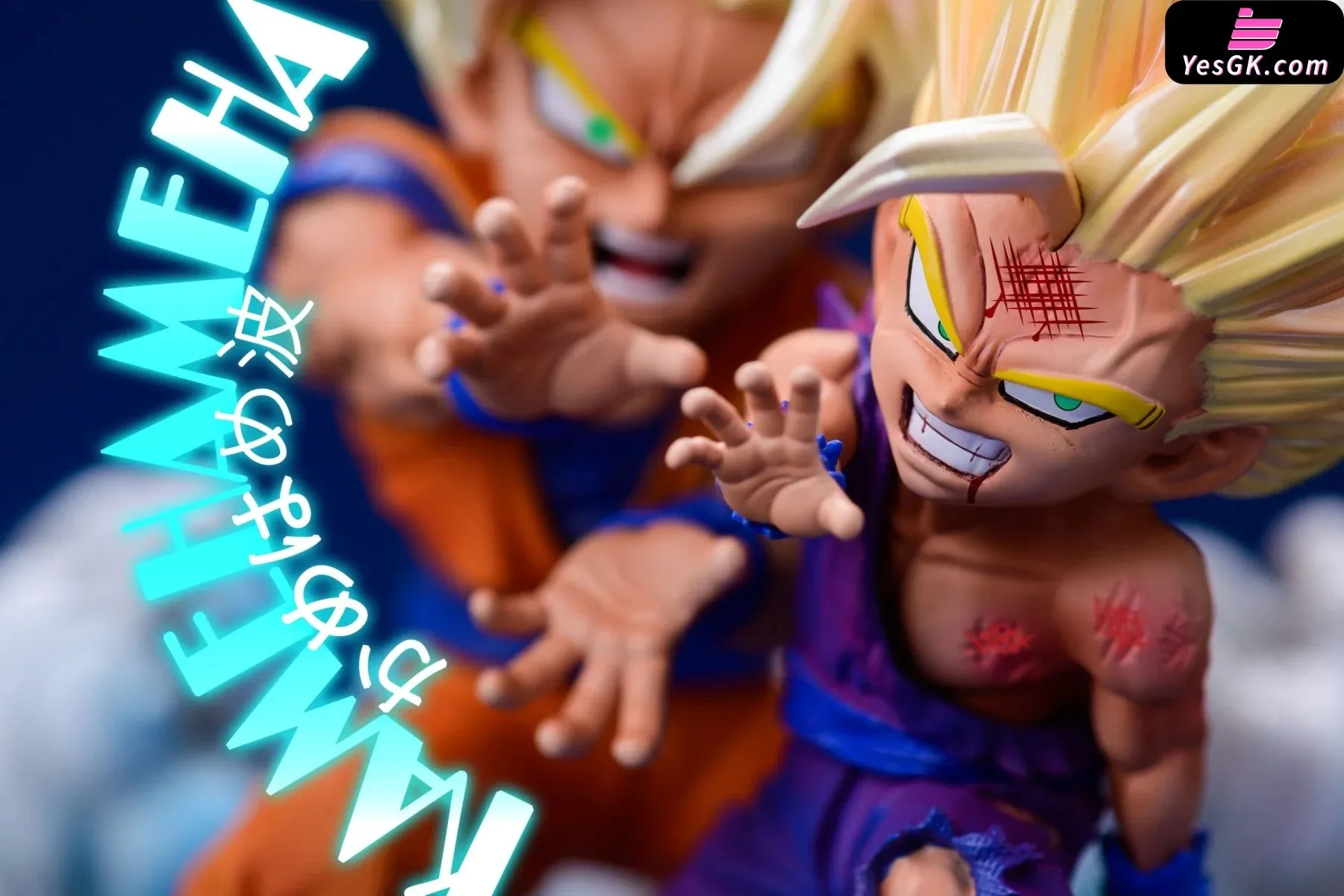 Dragon Ball Goku and Gohan Kamehameha Resin Statue - League Studio [In Stock]