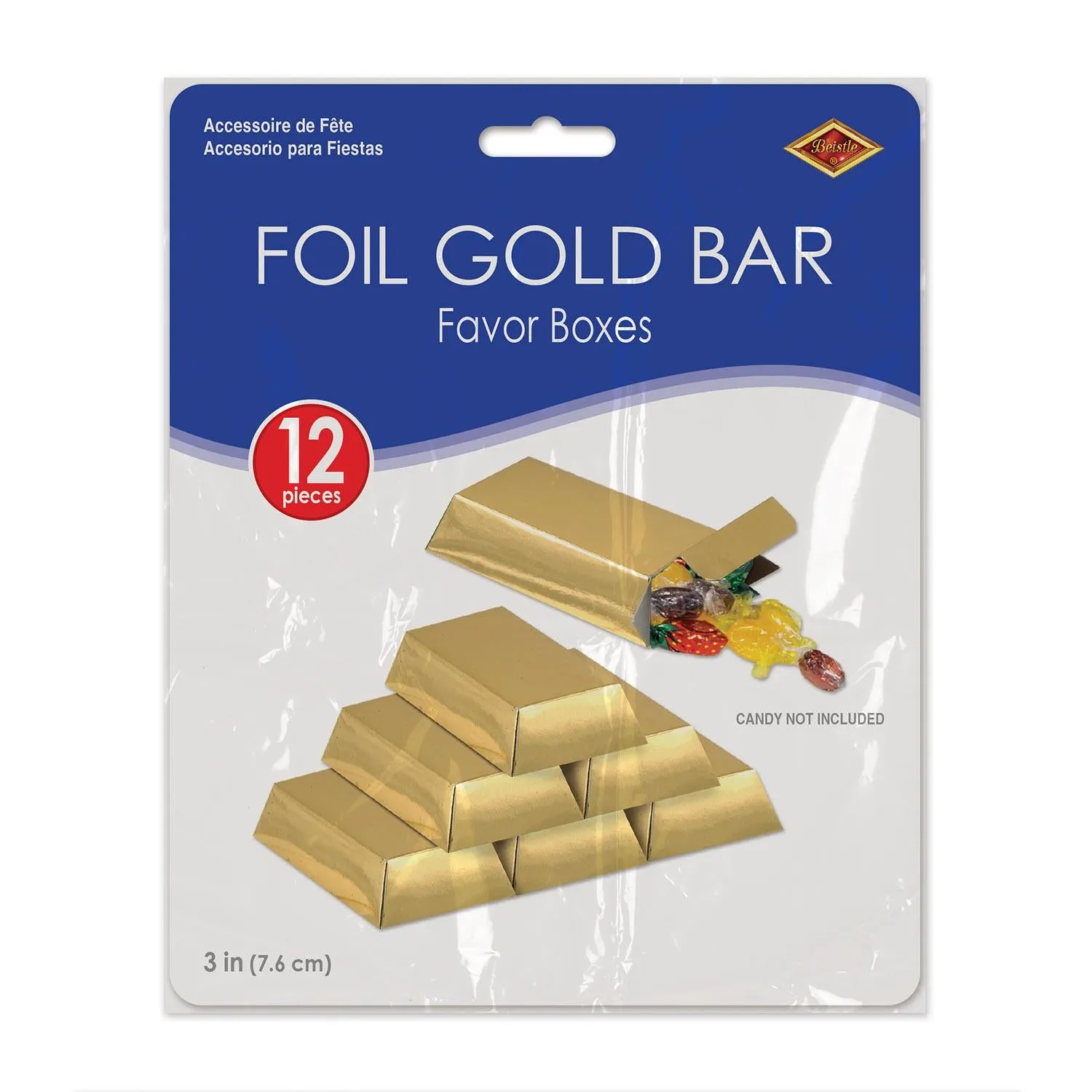 Foil Gold Bar Party Favor Boxes (12 per Package)