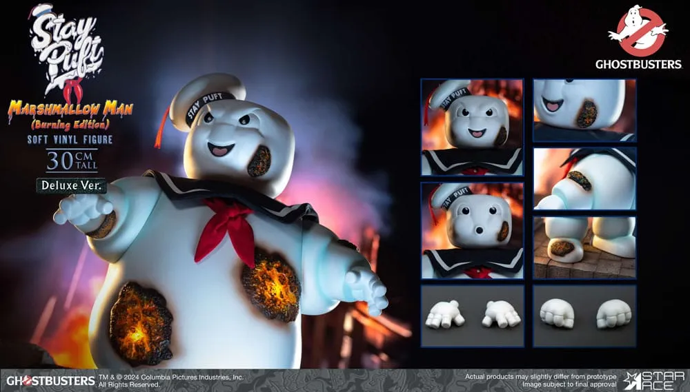 Ghostbusters Soft Vinyl Statue Stay Puft Marshmallow Man Burnign Edition Deluxe Version 30 Cm