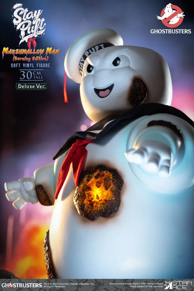Ghostbusters Soft Vinyl Statue Stay Puft Marshmallow Man Burnign Edition Deluxe Version 30 Cm