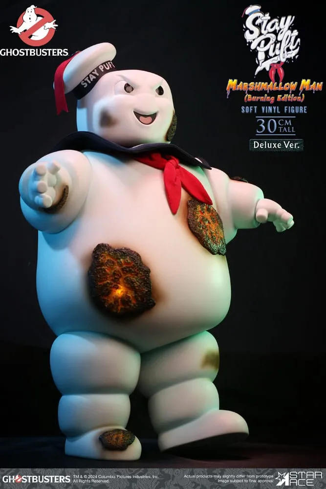 Ghostbusters Soft Vinyl Statue Stay Puft Marshmallow Man Burnign Edition Deluxe Version 30 Cm