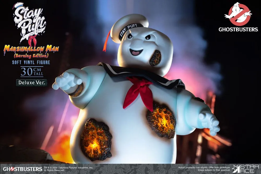 Ghostbusters Soft Vinyl Statue Stay Puft Marshmallow Man Burnign Edition Deluxe Version 30 Cm