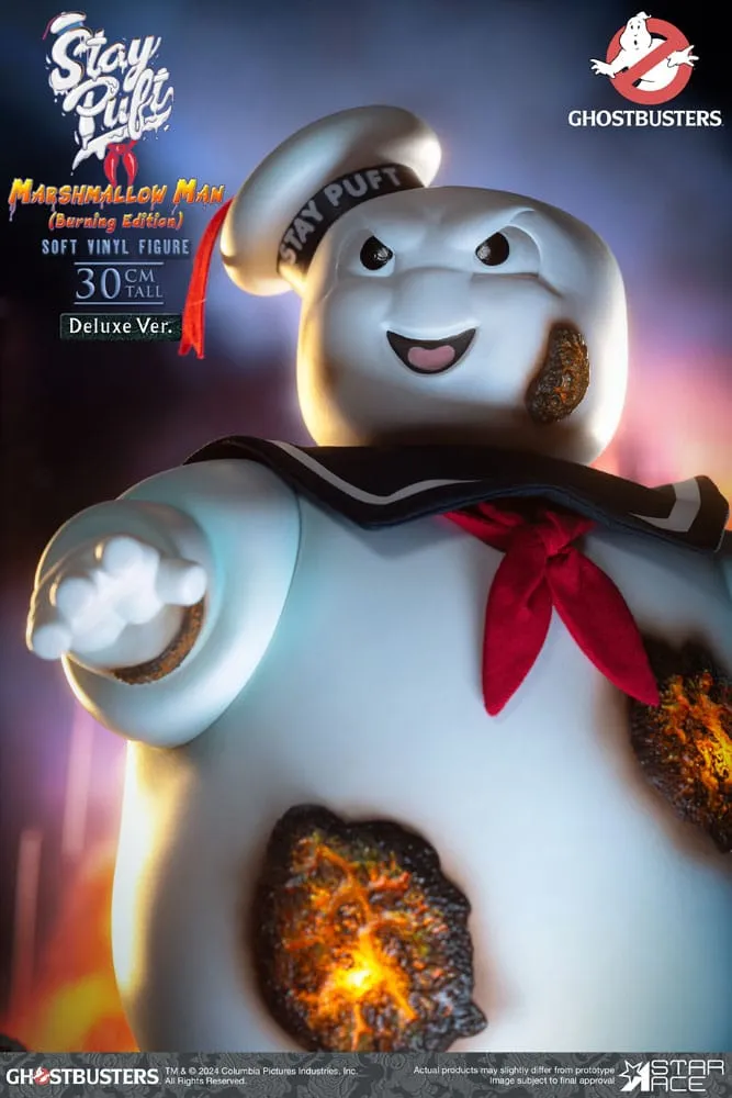 Ghostbusters Soft Vinyl Statue Stay Puft Marshmallow Man Burnign Edition Deluxe Version 30 Cm
