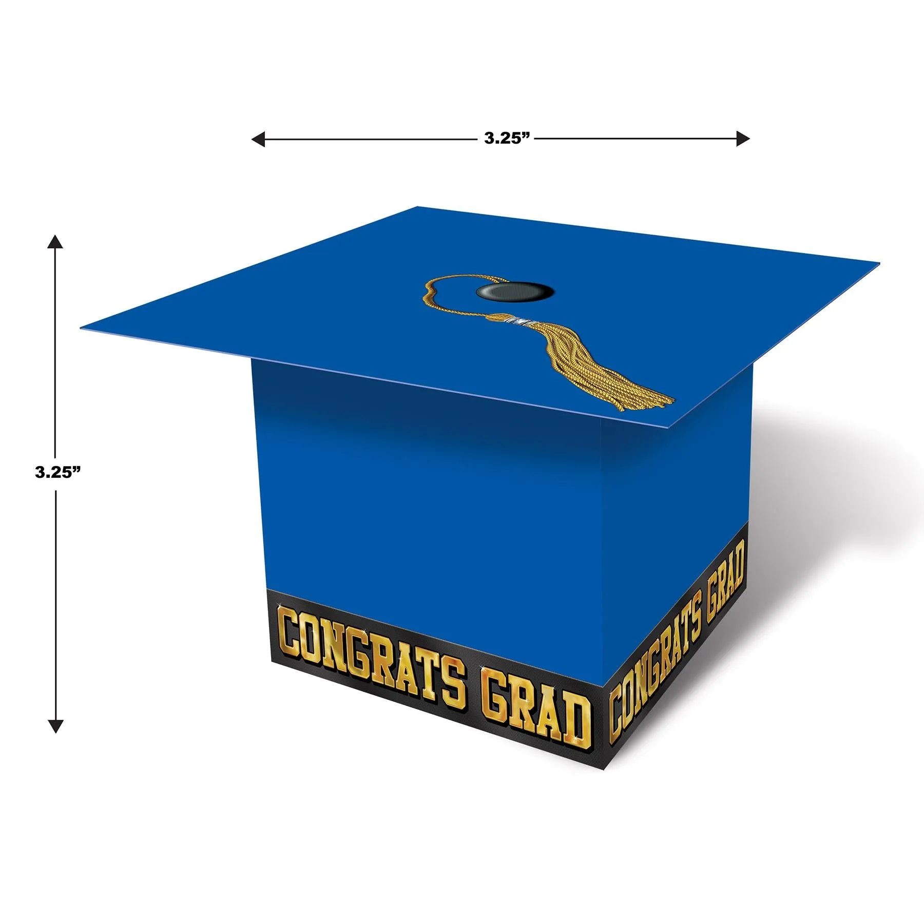 Grad Cap Graduation Party Favor Boxes - blue (3 per Package)