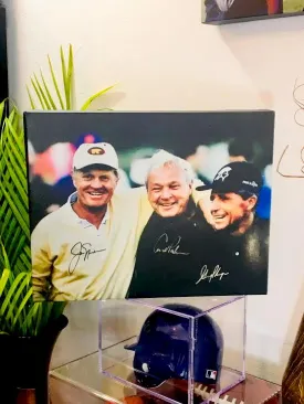 Jack Nicklaus, Gary Player & Arnold Palmer Facsimile Autograph 11x14 Canvas Print Wall Art