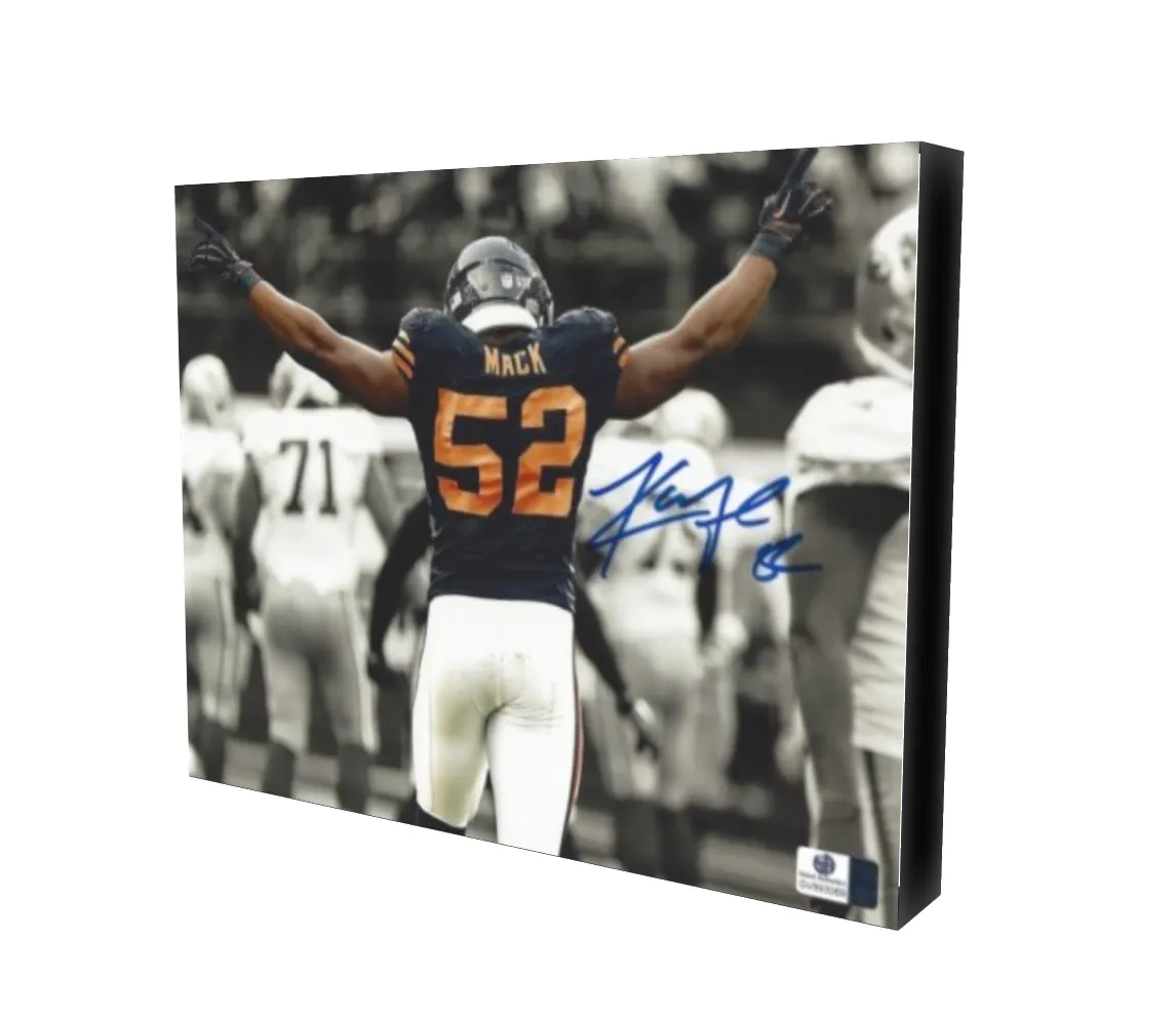 Khalil Mack Chicago Bears Facsimile Autograph 11x14 Canvas Print Wall Art