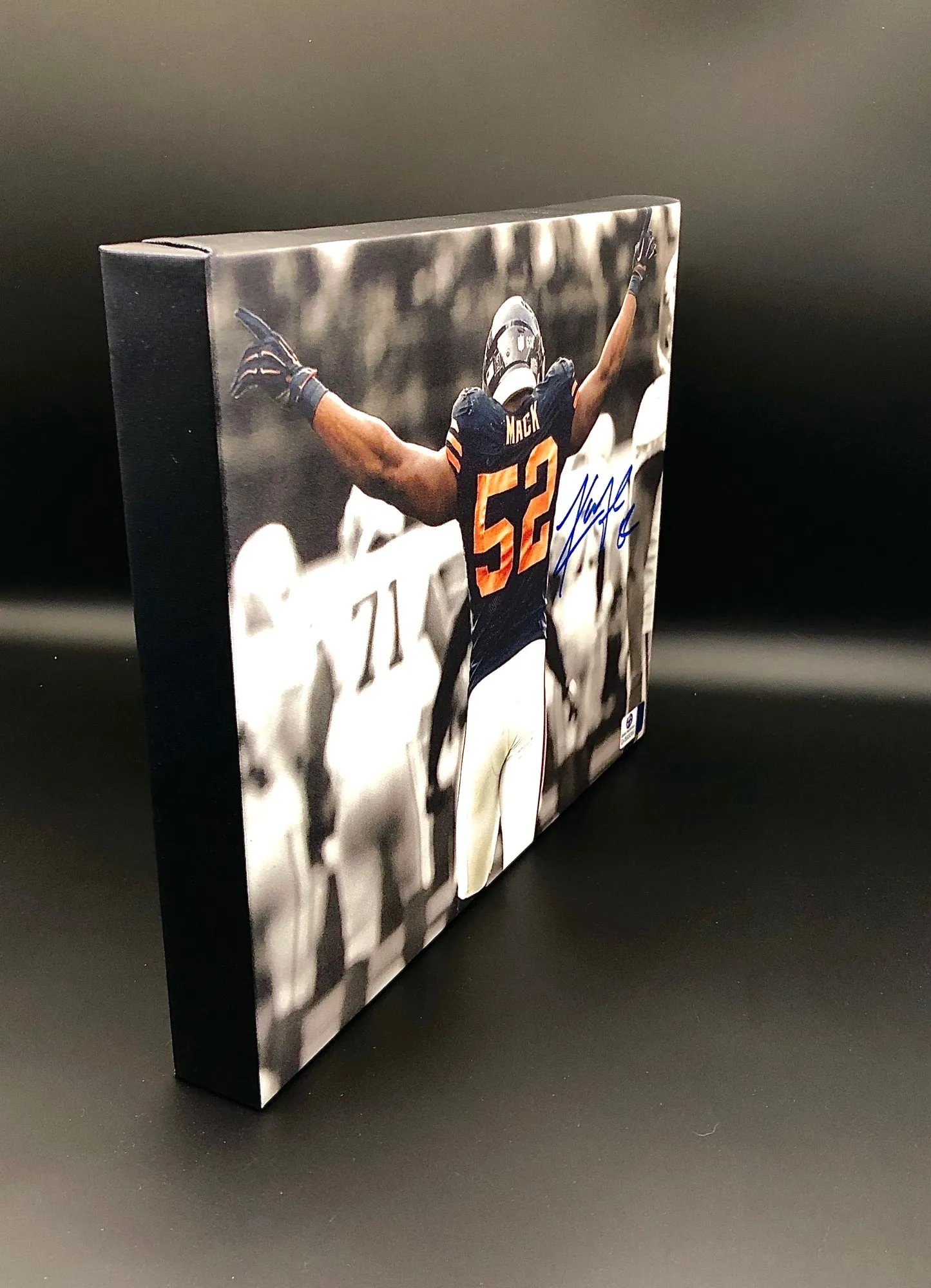 Khalil Mack Chicago Bears Facsimile Autograph 11x14 Canvas Print Wall Art