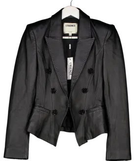 L'agence Black Andalusia Leather Blazer UK XS