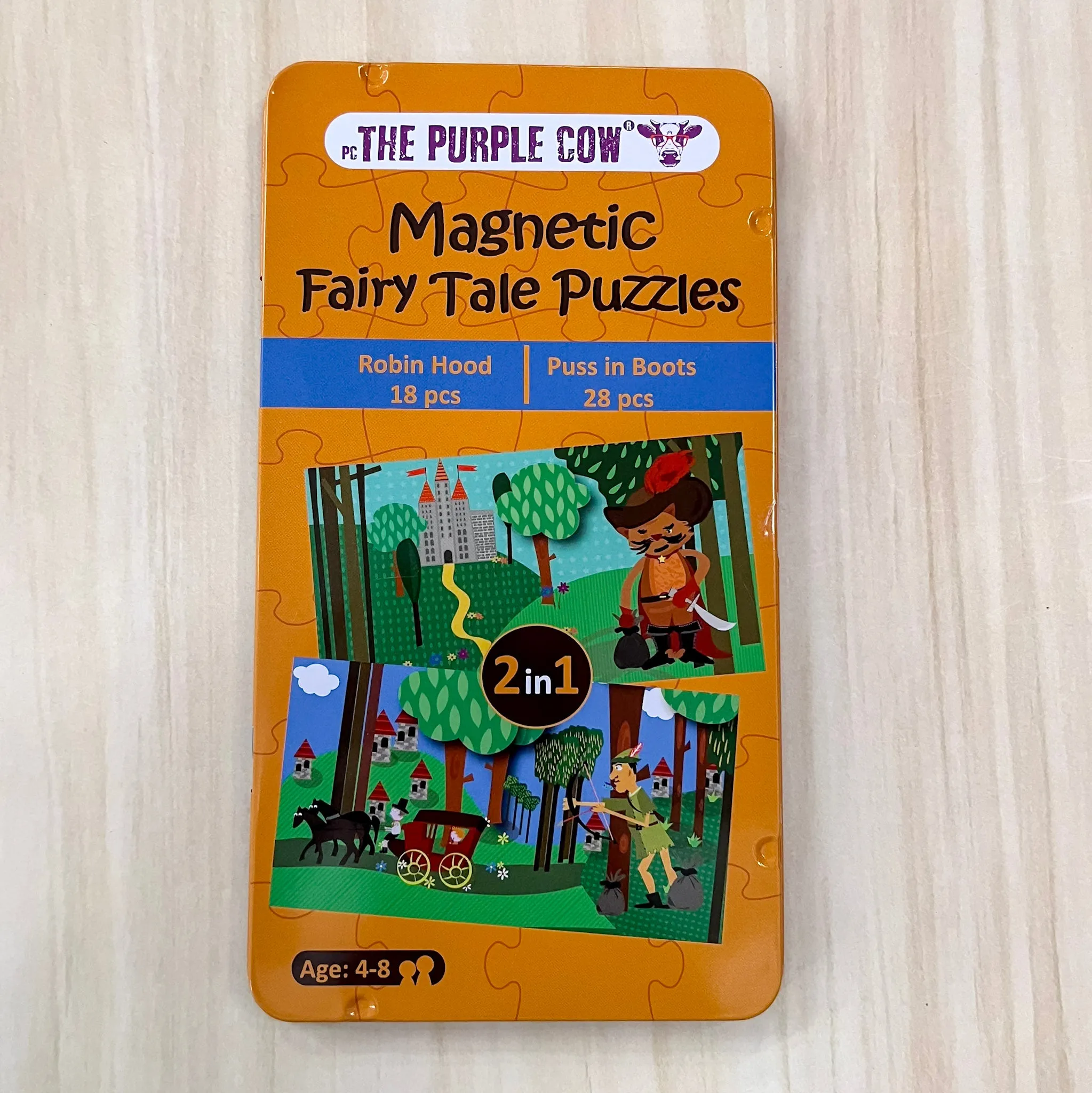 Magnetic Tin - Magnetic Fairy Tale Puzzles Robin Hood & Puss In Boots
