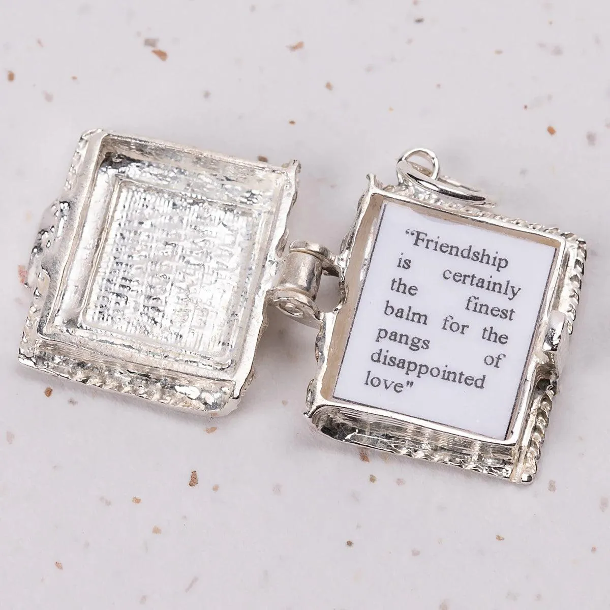 Northanger Abbey Silver Book Charm Pendant