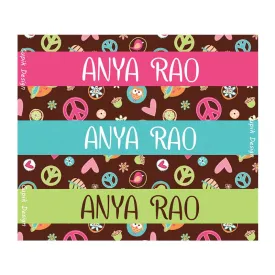 Personalised Peace Waterproof Stickers - Rectangular