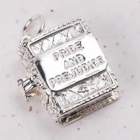 Pride and Prejudice Silver Book Charm Pendant