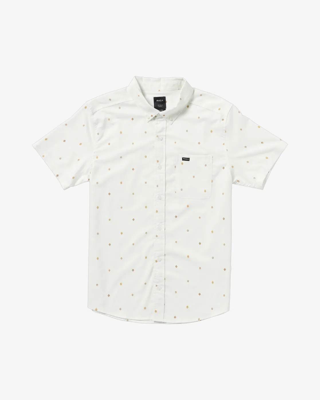 RVCA Men's Thatll Do Print Short Sleeve Shirt Natural AVYWT00474_NAT