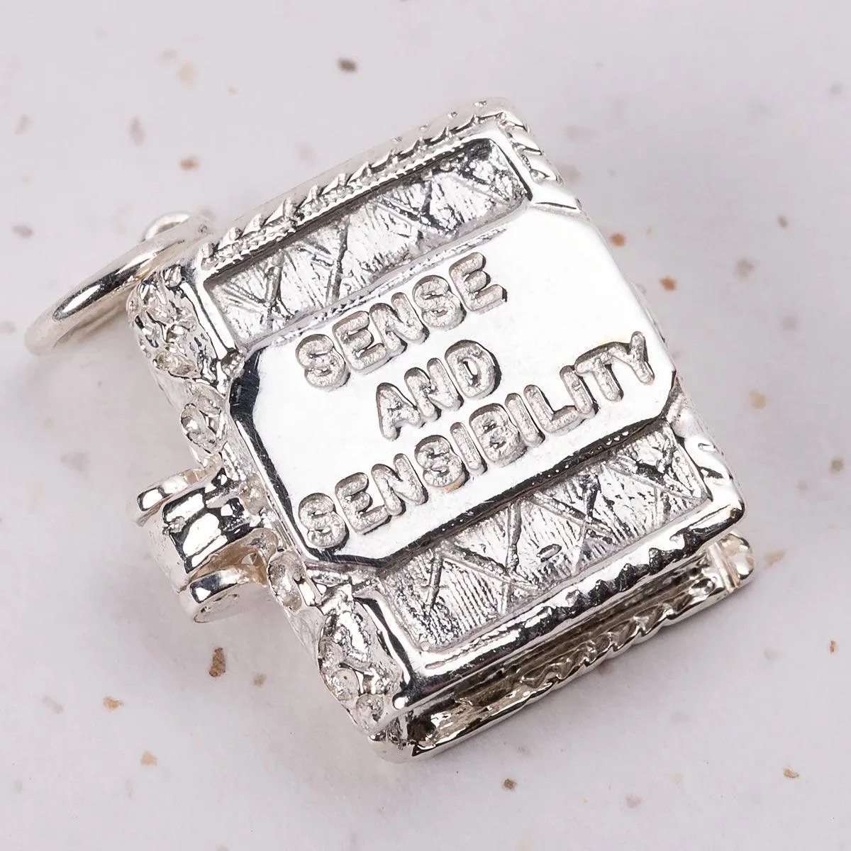 Sense and Sensibility Silver Book Charm Necklace