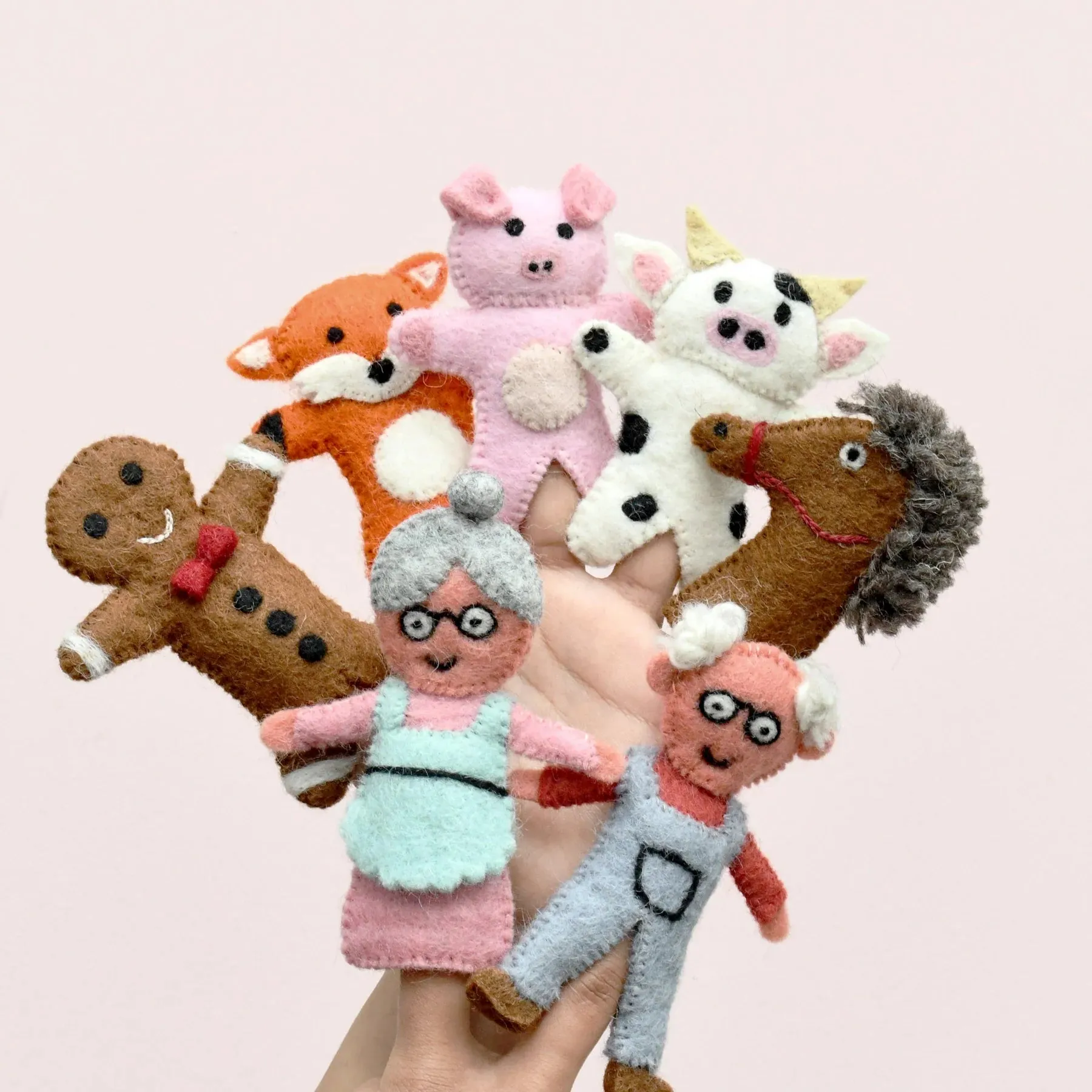 Tara Treasures Finger Puppet Set - Gingerbread Man Story