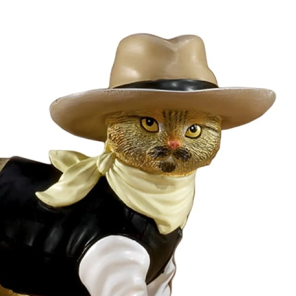 The Hamilton Collection Rebel With A Claws from Spurs 'N Fur Kitty Cowboys Figurine Collection Issue #4 Kitten Figurine 5.25-inches