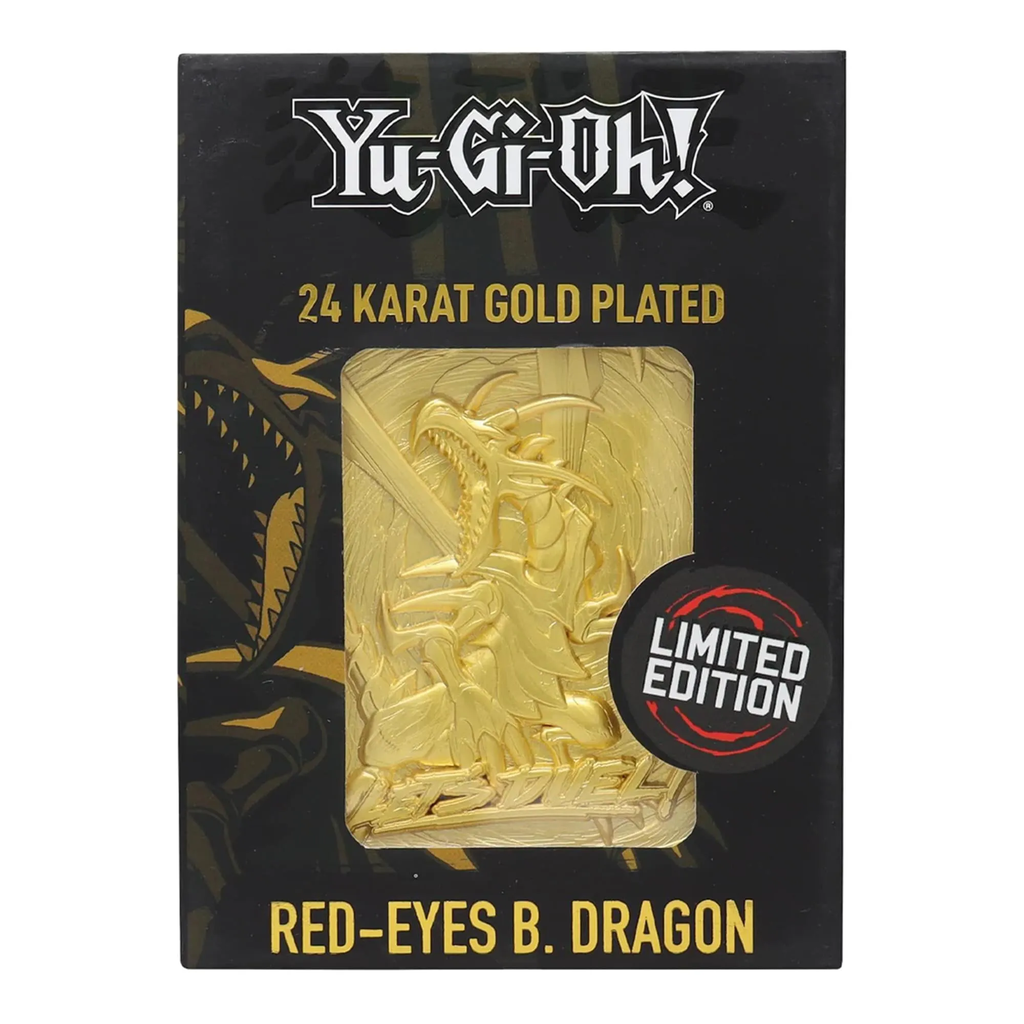 Yu-Gi-Oh! Limited Edition 24k Gold Plated Metal Card | Red Eyes B. Dragon